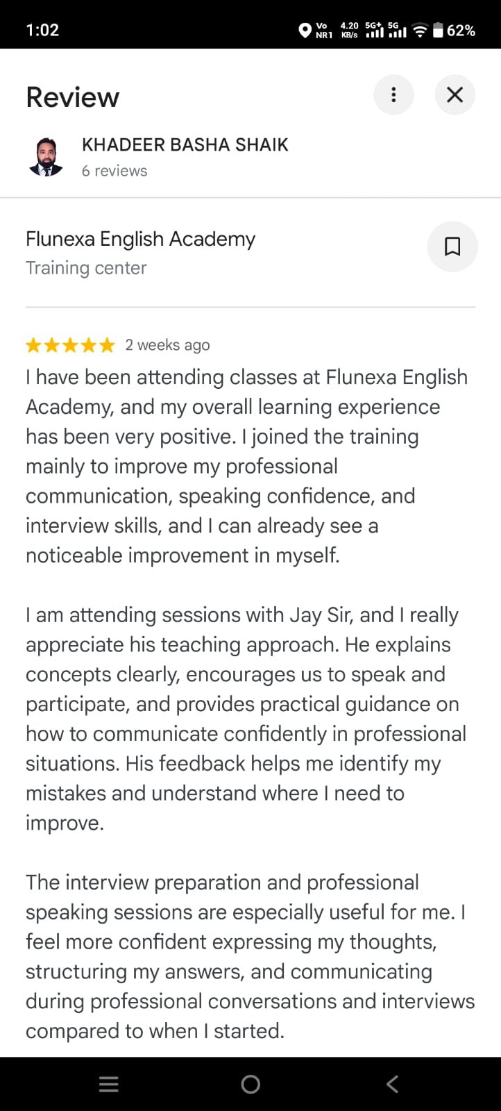Google Review screenshot from Khadeer Basha Shaik